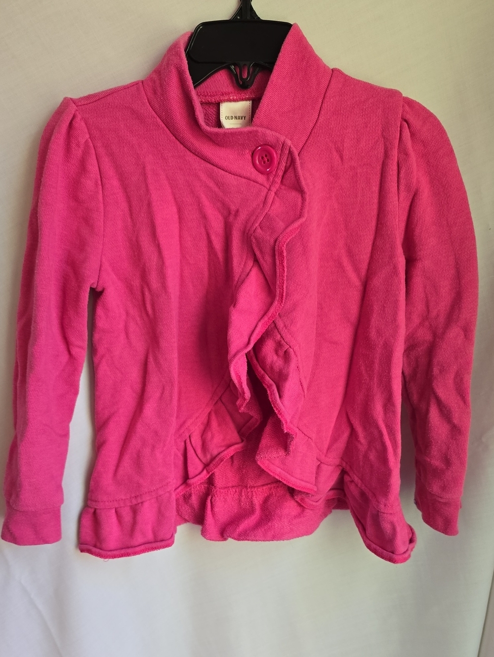 Old Navy Bright Pink Ruffle-Front Cardigan